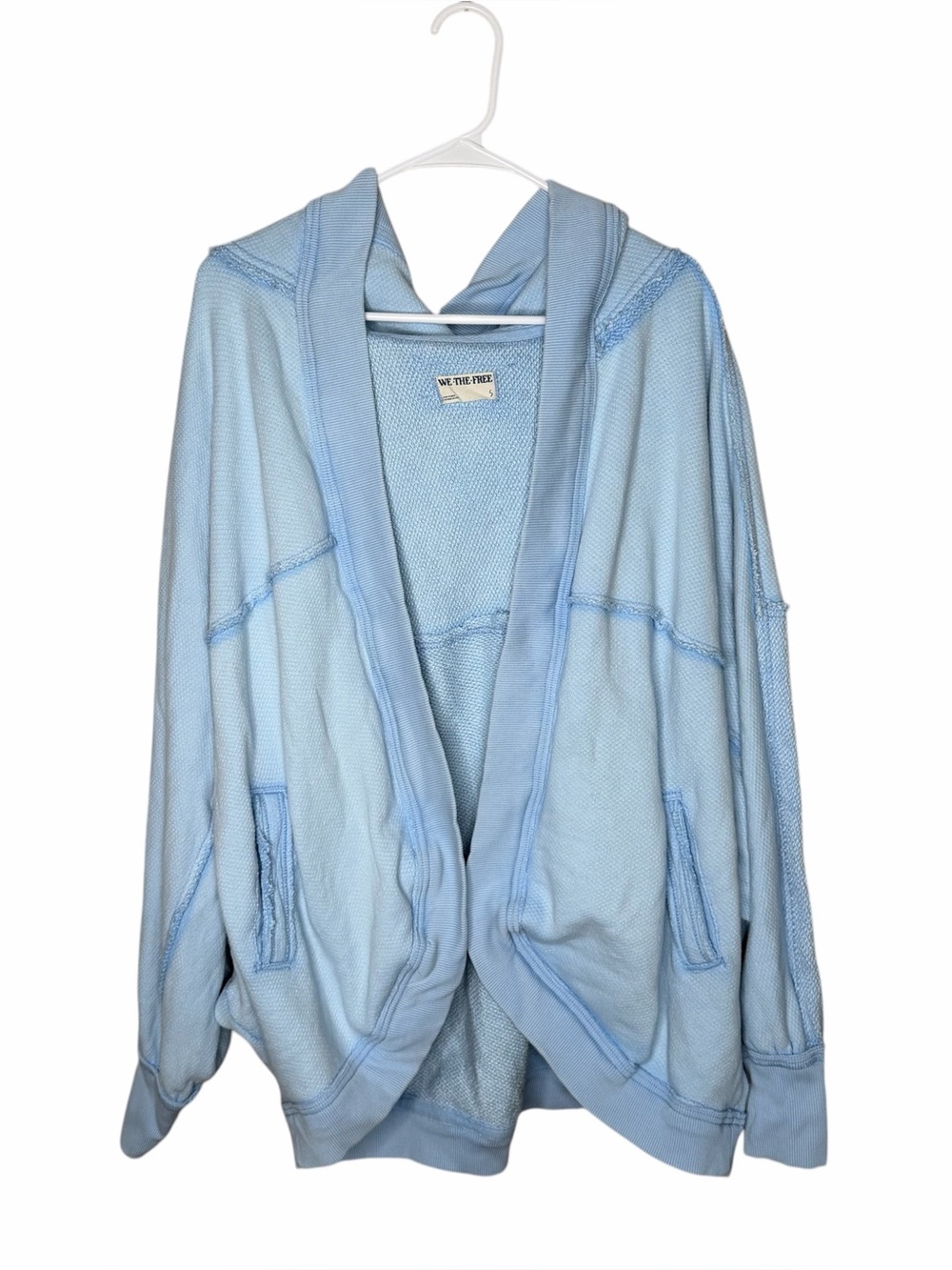 We The Free Forever Yours Cardi Size Small in Baby Blue Eyes Cardigan Hooded - Picture 3 of 8